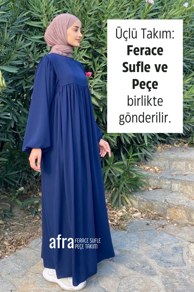 Afra Ferace Sufle Peçe Takım Lacivert - 2