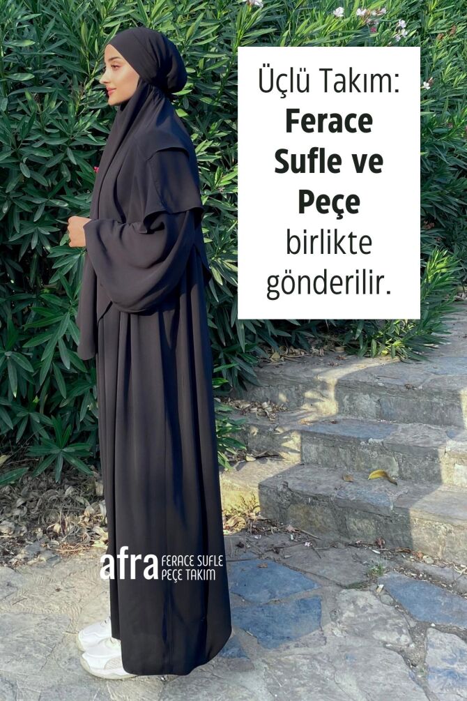 Afra Ferace Sufle Peçe Takım Siyah - 2