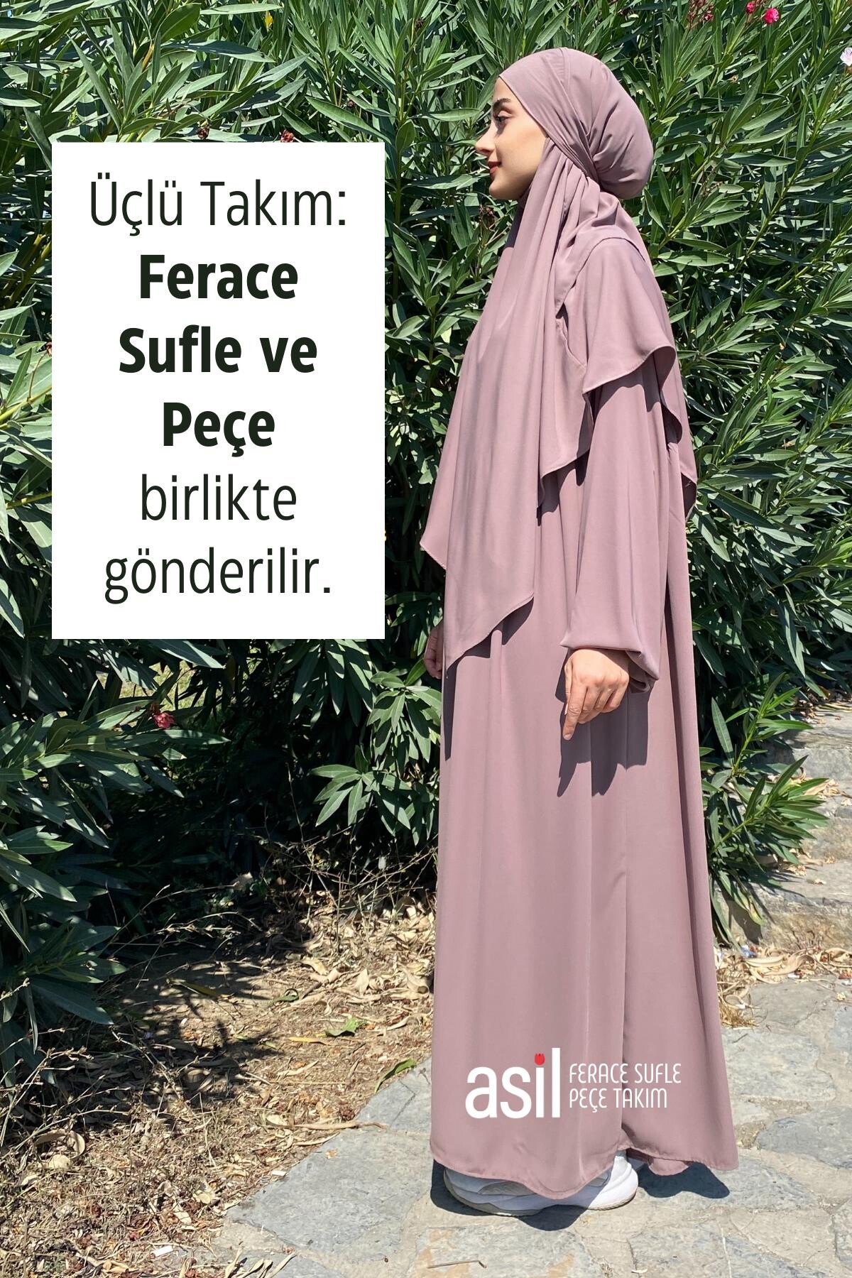 Asil Ferace Sufle Peçe Takım Vizon - 2